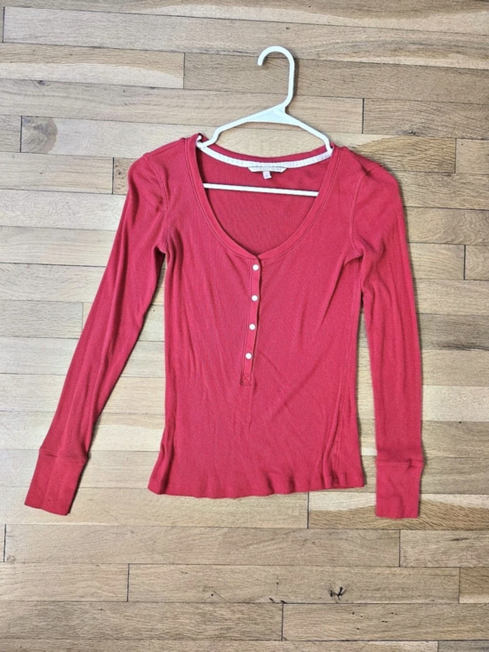 Victoria's Secret Red Long Sleeve Henley Size XS